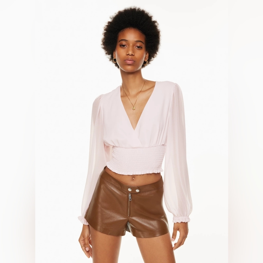 Aritzia Wilfred Wistful Pink Blouse Size S